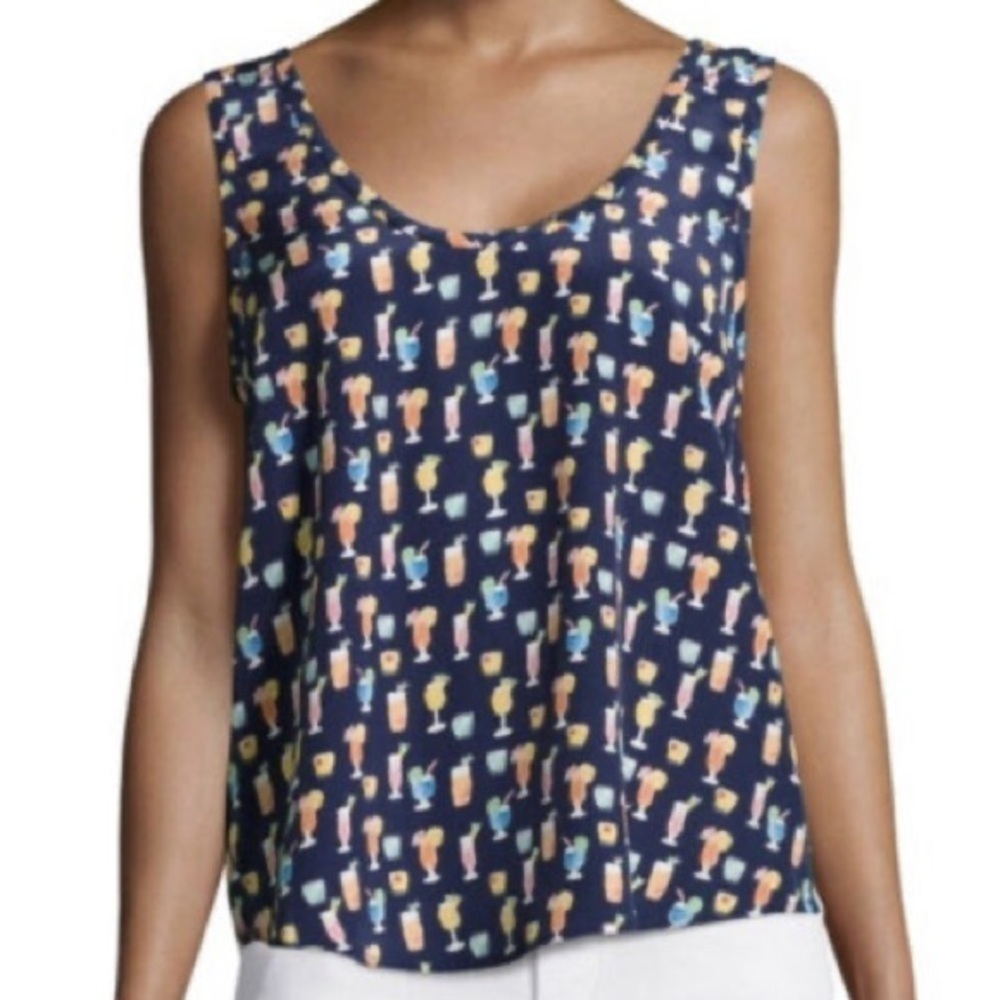 Joie 100% Silk Cocktail Print Tank Size Small